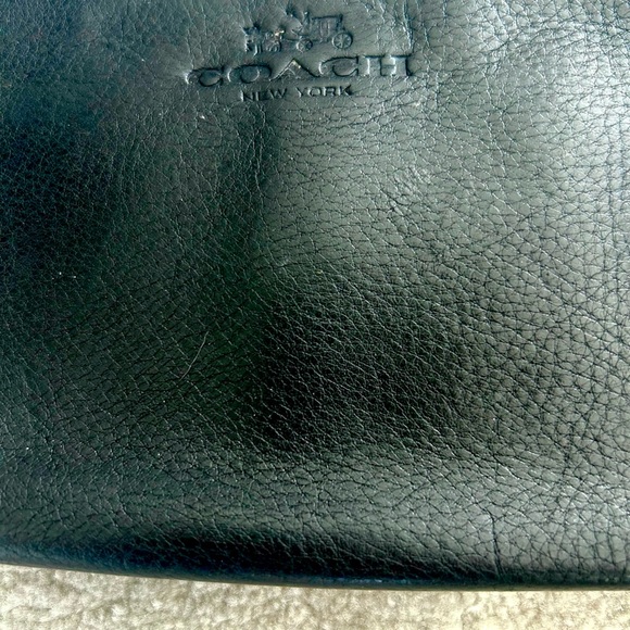 🌷Coach Black Leather Zip Around Wallet Clutch Minimal Chic - Picture 3 of 6